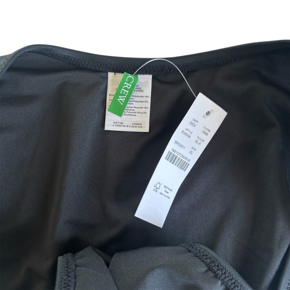 J.Crew Solid Black Stretch Bikini Hipster Bottoms Women's Swimwear Size XL - Picture 4 of 7